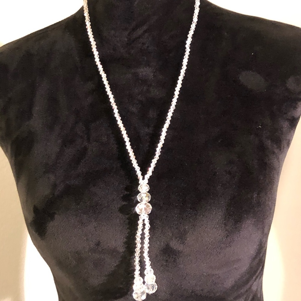 Crystal Look Long Necklace